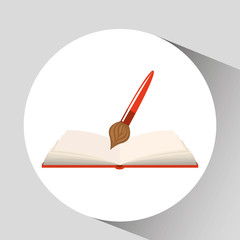 book open paint brush concept school graphic vector illustration eps 10