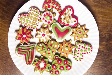 christmas new year cookies background , christmas decoration	