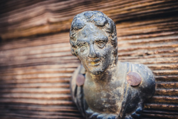 Detail of a rusty old door handle