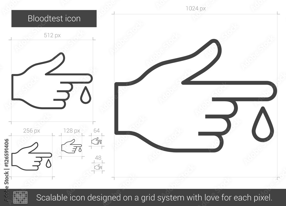 Canvas Prints blood test line icon.