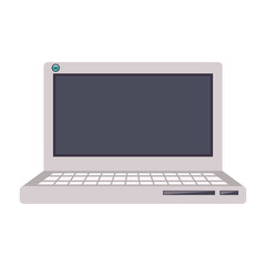 Fototapeta premium laptop computer device icon over white background. vector illustraito