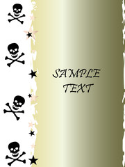 Grunge style, skull and stars vector background with the metalli