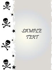 Grunge style, skull and stars vector background with the metalli