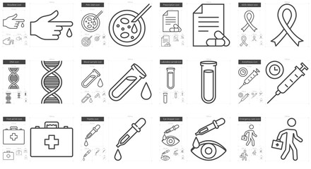 Medicine line icon set.