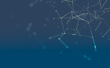 Abstract polygonal space low poly dark background, 3d rendering