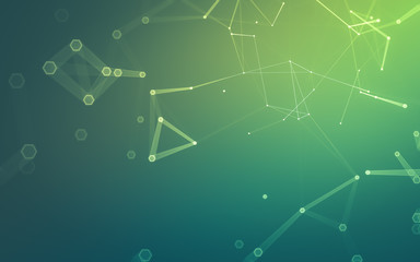 Abstract polygonal space low poly dark background, 3d rendering