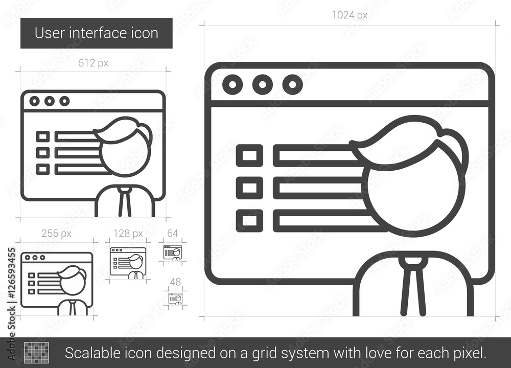 Poster user interface line icon.