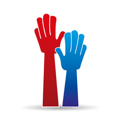 hands raised. hands up sign icon vector illustration eps 10
