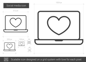 Social media line icon.