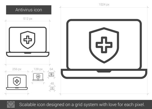 Antivirus line icon.