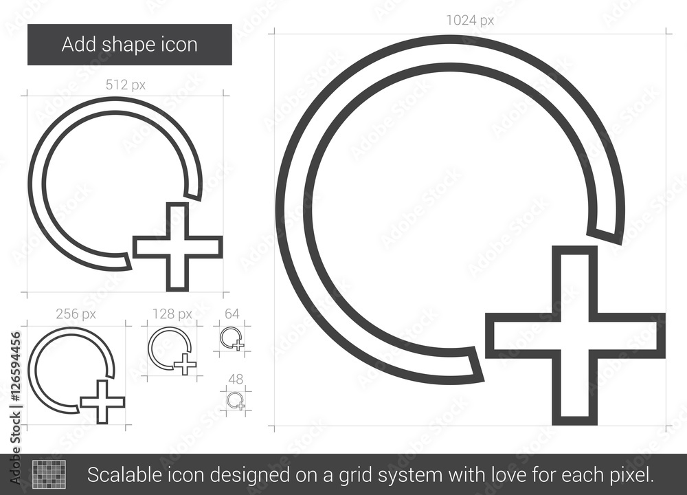 Poster add shape line icon.