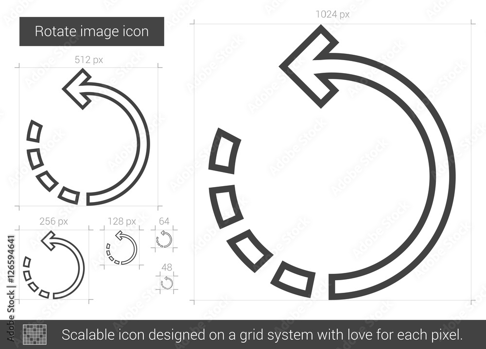 Poster rotate image line icon.