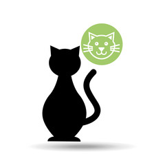 silhouette cat pet icon vector illustration eps 10