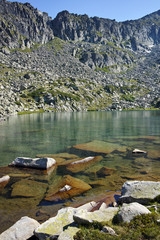 Amazing Landscape of Argirovo Lake and Dzhano peak, Pirin mountain, Bulgaria