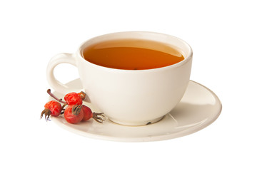 delicious hot tea from red rosehip
