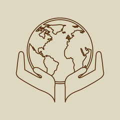 hands holding globe concept ecology icon vector illustration eps 10