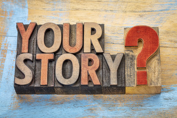 Your story question in wood type