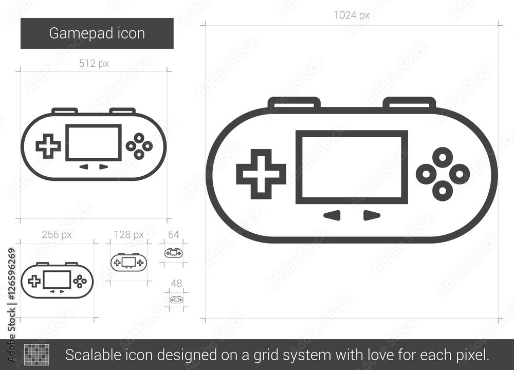 Poster gamepad line icon.