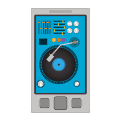 Fototapeta premium mixer turntable music device icon over white background. disc jockey design. vector illustration