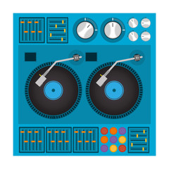 Obraz premium mixer turntable music device icon over white background. disc jockey design. vector illustration