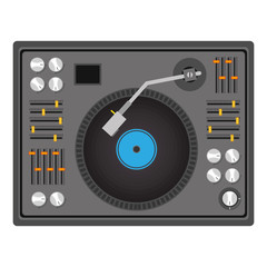 Fototapeta premium mixer turntable music device icon over white background. disc jockey design. vector illustration
