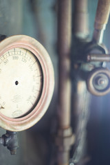 Old train pressure gauge