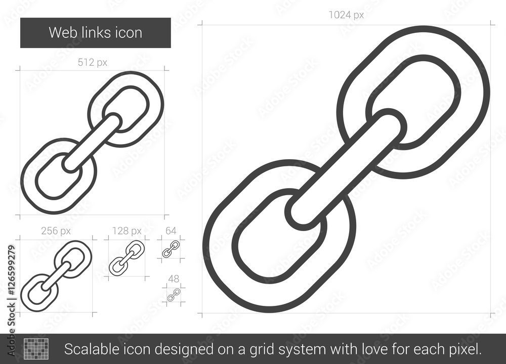 Poster web links line icon.