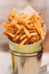 French Fries in Tin Metal Bucket - 126599221
