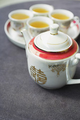 Traditional Chinese Tea set used in Chinese wedding tea ceremonies