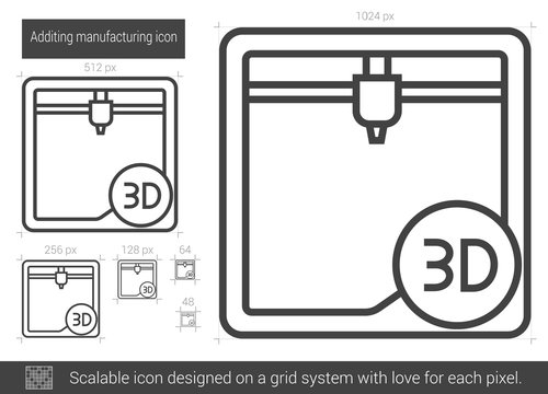 Additing manufacturing line icon.