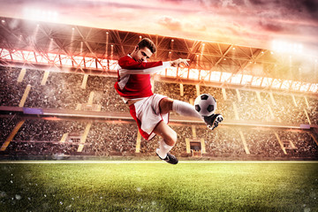 Football game at the stadium