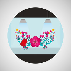 flower shop ornamental arrangement icon design vector illustration eps 10