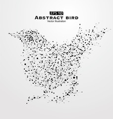 Abstract bird, consisting of points and lines.