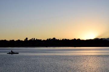 Naklejka premium Sunset at the Lake