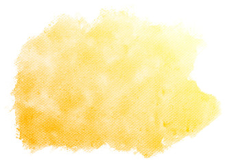 Abstract yellow watercolor on white background.This is watercolor splash.It is drawn by hand.