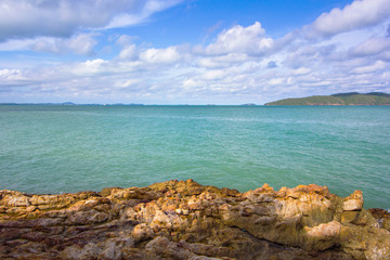 Landscape sand and rock beach