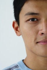 Fototapeta premium A close-up of a man looking at a camera