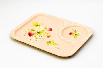Strawbery Drawing on Lunch Plate, Tole and Decorative Painting,