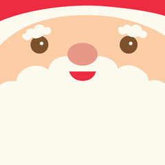 Cute face of santa claus for merry christmas and new year card.Illustration vector.