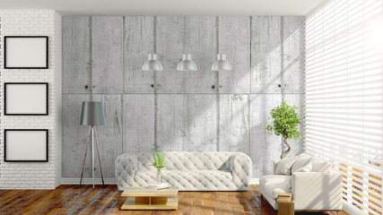 Obraz na płótnie Canvas Modern bright interior . 3D rendering