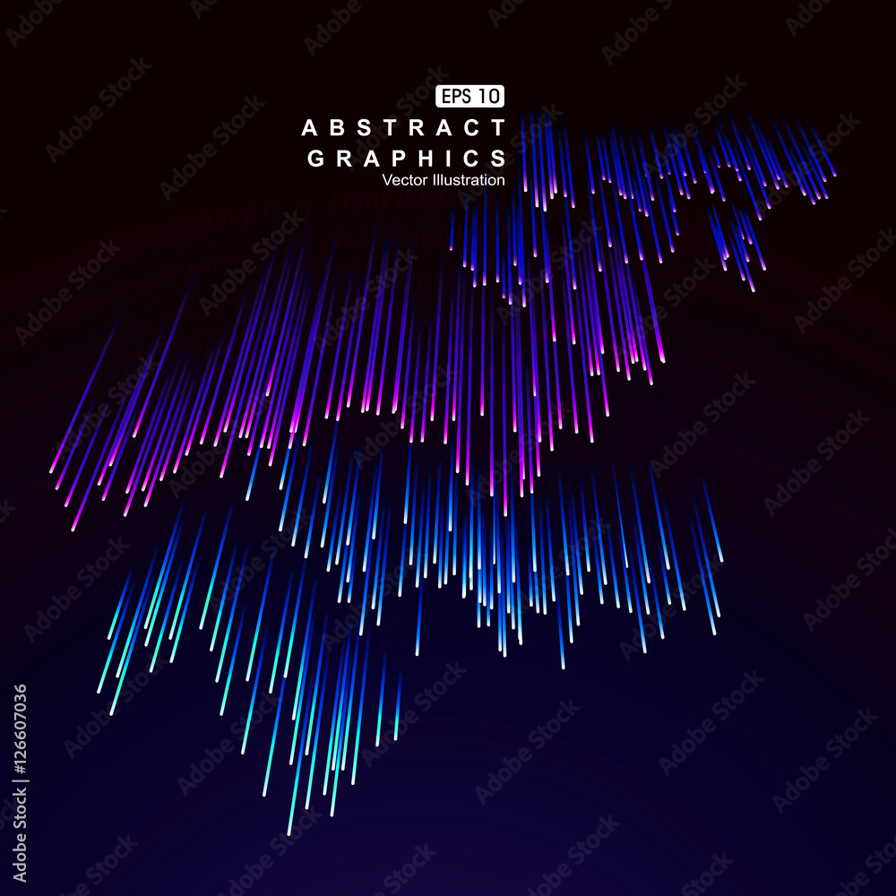 Poster dot and line consisting of radial abstract graphics.