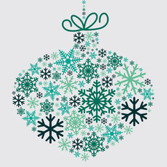 Bauble made of snowflakes in vector format.