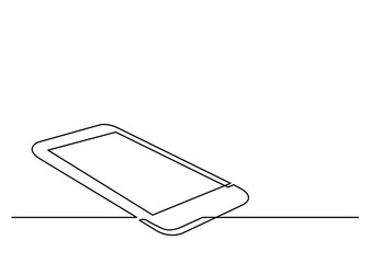 continuous line drawing of smartphone