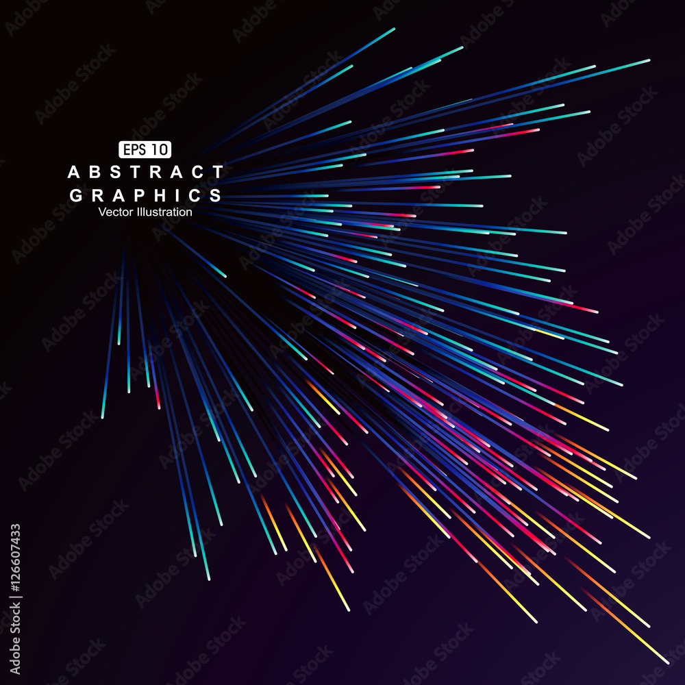 Poster dot and line consisting of radial abstract graphics.