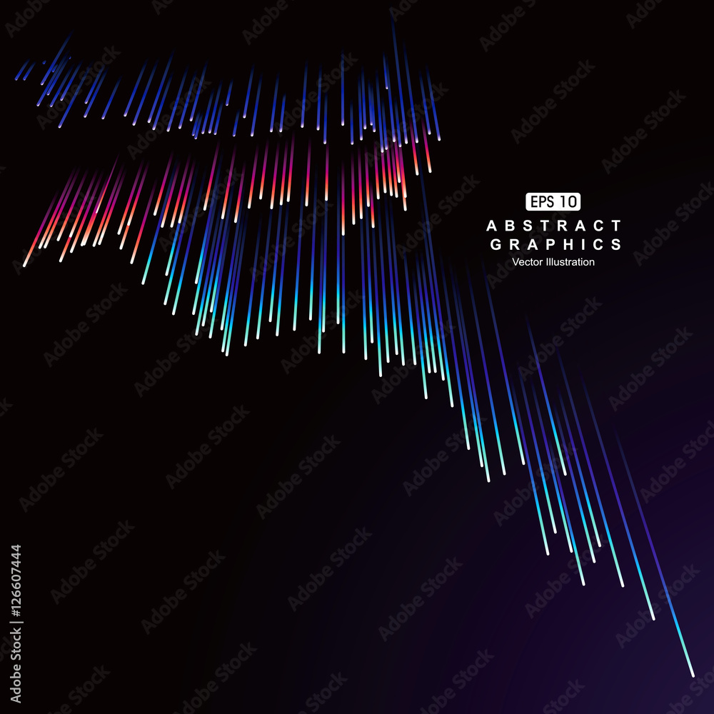 Poster dot and line consisting of radial abstract graphics.