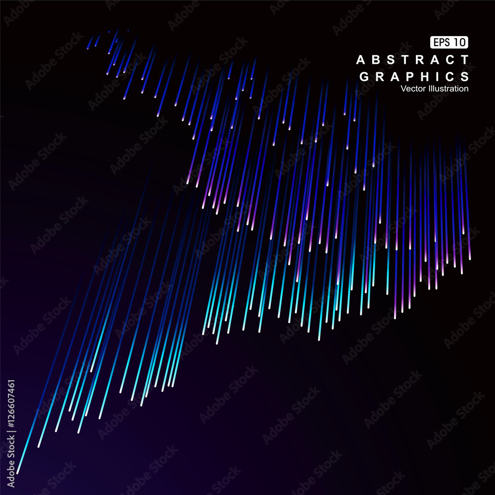 Poster dot and line consisting of radial abstract graphics.