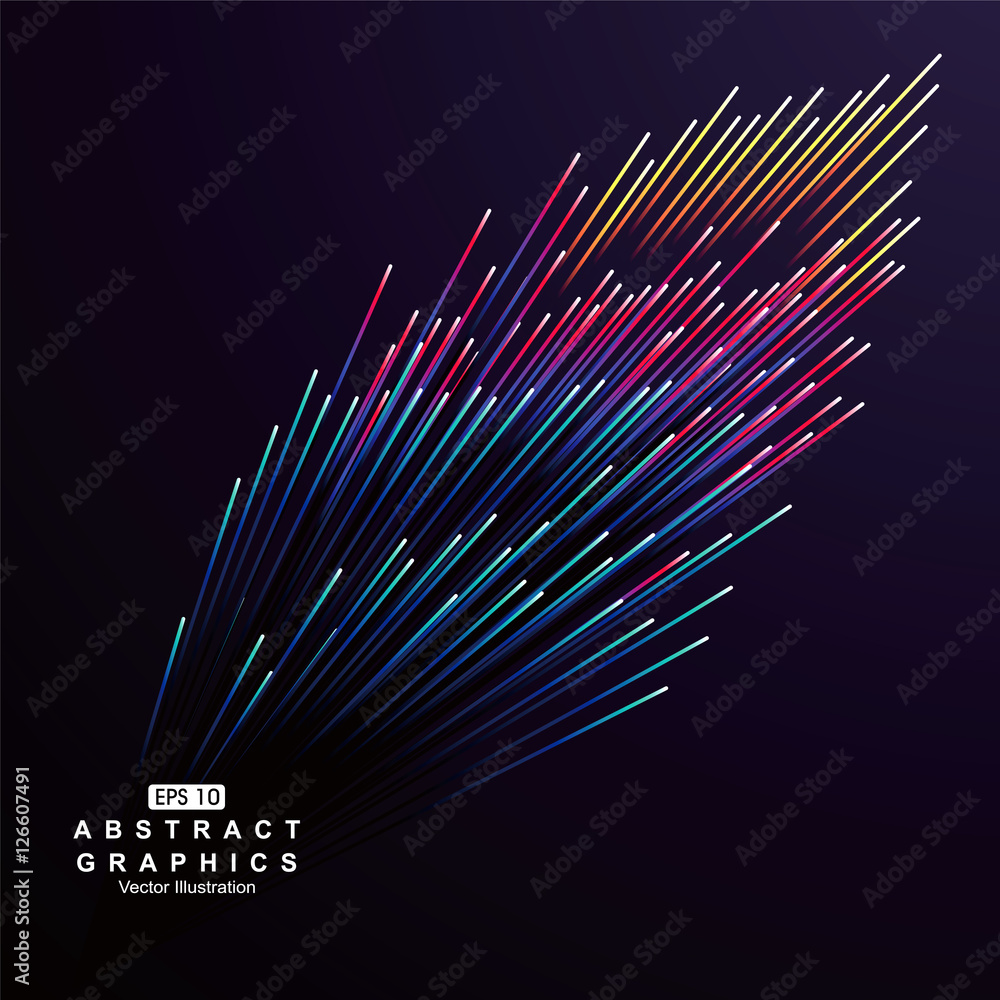 Poster dot and line consisting of radial abstract graphics.