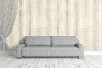 Modern bright interior . 3D rendering