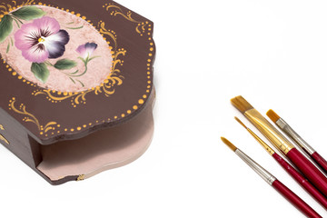 Pansy Drawing on Penholder, Tole and Decorative Painting, Americ