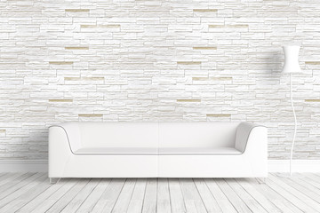 Modern bright interior . 3D rendering